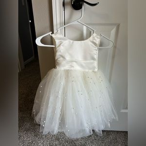 Ivory pearl flower girl dress